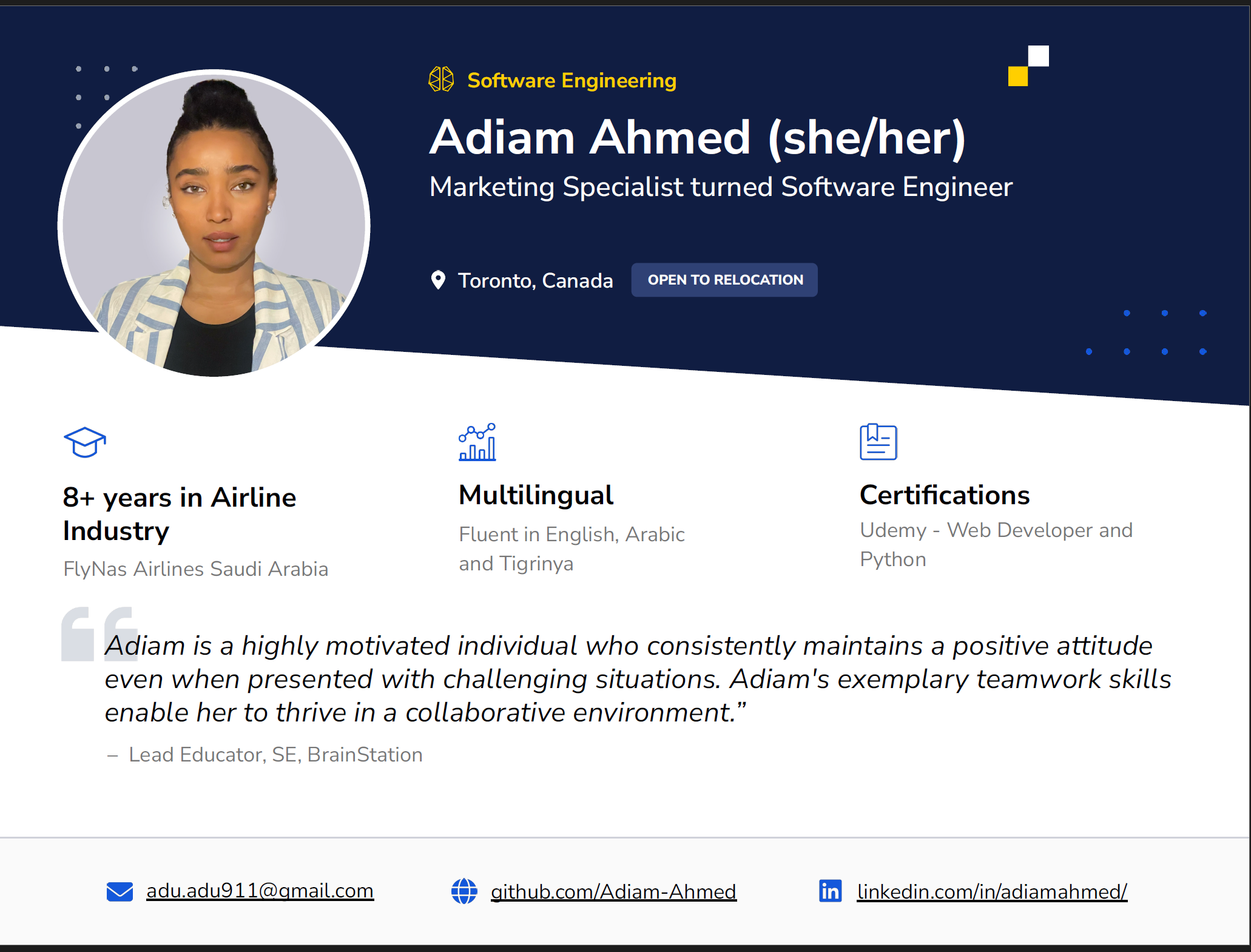 Adiam Testimonials